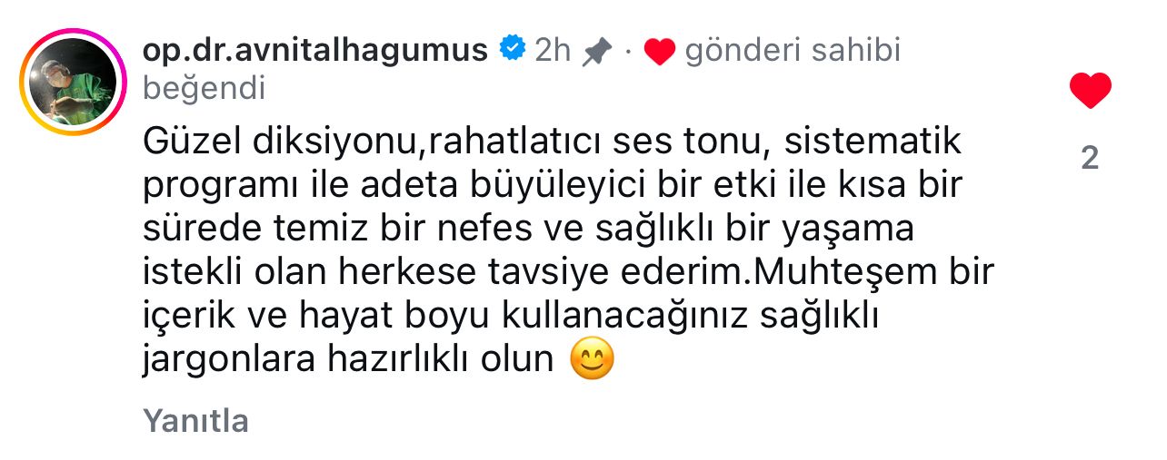 Katılımcı yorumu ekran görüntüsü