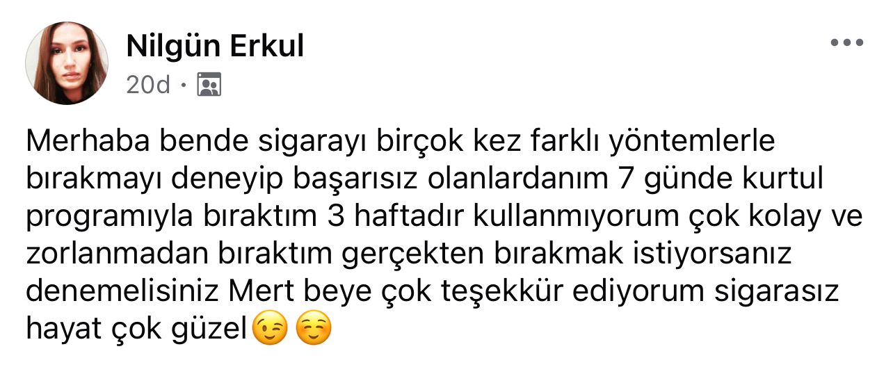 Katılımcı yorumu ekran görüntüsü