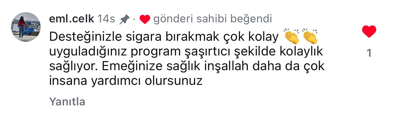 Katılımcı yorumu ekran görüntüsü