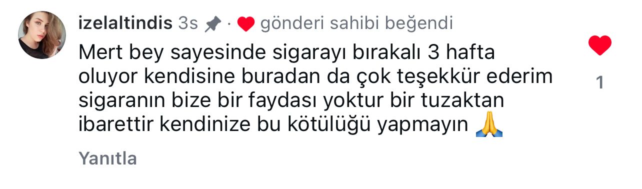 Katılımcı yorumu ekran görüntüsü