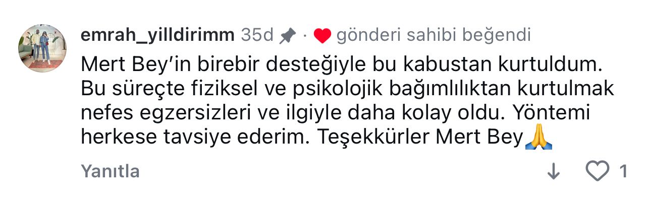 Katılımcı yorumu ekran görüntüsü