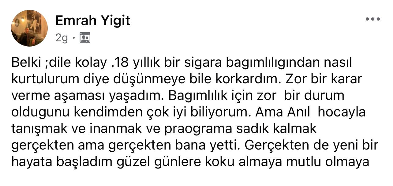 Katılımcı yorumu ekran görüntüsü